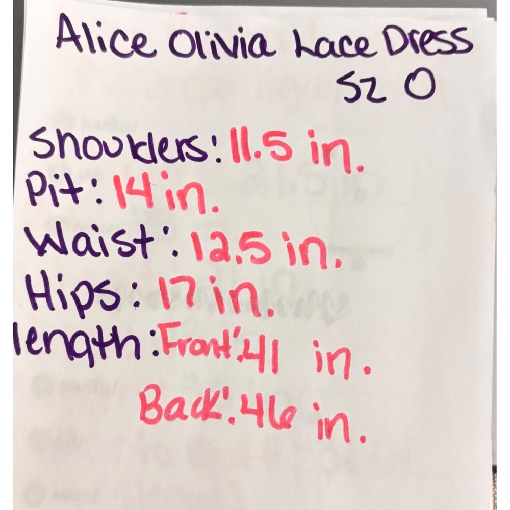 Alice + Olivia Lace Dress Black Cream Floral Mermaid Elegant Cocktail Classy 0 - Picture 11 of 14